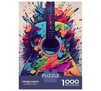 Jigsaw Puzzles 1000 Piece for Adults Colorful Guitar Spray Art Jigsaw for Adults Toy Wall Decor Home Decoration Challenging To Complete 38x26cm/1000pcs