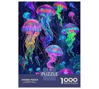 Jigsaw Puzzles 1000 Piece for Adults Colorful Jellyfish Deep Sea Jigsaw for Adults Toy Wall Decor Home Decoration Challenging To Complete 38x26cm/1000pcs