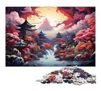Jigsaw Puzzles 1000 Piece for Adults Colorful Psychedelia at Japanese Shrines Puzzle Hands-on Game Great for Teenager Age 14 Years Up 1000 PCS(38x26cm)