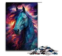 Jigsaw Puzzles 1000 Piece for Adults Colorful Psychedelia of Starry Sky Horse Puzzle Hands-on Game Unique Home Decor And Gifts 1000 PCS(75x50cm)
