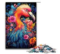 Jigsaw Puzzles 1000 Piece for Adults Colorful Psychedelic Floral Fantasy Flamingo Puzzle Hands-on Game Unique Home Decor And Gifts 1000 PCS(75x50cm)