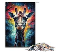 Jigsaw Puzzles 1000 Piece for Adults Colorful Psychedelic Galaxy Giraffe Puzzle Hands-on Game Unique Home Decor And Gifts 1000 PCS(38x26cm)