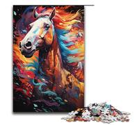 Jigsaw Puzzles 1000 Piece for Adults Colorful Psychedelic Horse Puzzle Hands-on Game Unique Home Decor And Gifts 1000 PCS(38x26cm)