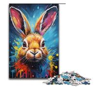 Jigsaw Puzzles 1000 Piece for Adults Colorful Psychedelic Rabbit Puzzle Hands-on Game Unique Home Decor And Gifts 1000 PCS(38x26cm)