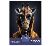 Jigsaw Puzzles 1000 Piece for Adults Cool Giraffe Modern Art Adult Jigsaw Puzzle Family Games For Family Fun Birthday Present, Gifts, 70x50cm/1000pcs