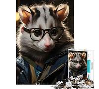 Jigsaw Puzzles 1000 Piece for Adults Cool Opossum Animals Learning Educational Toys Educational Game Hand Speed Race Great Gifts (Size 38x52cm)