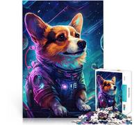 Jigsaw Puzzles 1000 Piece for Adults Corgi Explores the galaxy Für Familienspaß Heimdekoration Spielzeug38x26cm
