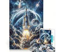 Jigsaw Puzzles 1000 Piece for Adults Cosmic Launch Expedition, Fun Games, Analysis And Logic, Suitable for Desktop Decoration 38x26cm