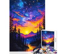 Jigsaw Puzzles 1000 Piece for Adults Cosmic Mountain Sunset 1000 Jigsaw Puzzle Toy Wall Decor Birthday Gifts for The Whole Family (50x75cm)
