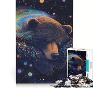 Jigsaw Puzzles 1000 Piece for Adults Cosmic Sleeping Bear, Practical Game, For Family Fun, Unique Gifts for Birthday And Christmas 50x75cm