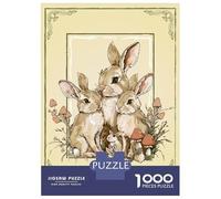 Jigsaw Puzzles 1000 Piece for Adults Cute Cottagecore Rabbit Family Jigsaws for Adults Hands-on Game But Fun And Humorous Educational Challenge 52x38cm/1000pcs