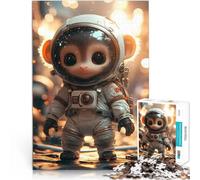 Jigsaw Puzzles 1000 Piece for Adults Cute Monkey Astronaut Handgeschwindigkeitswettbewerb Heimdekoration75x50cm