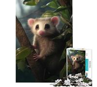 Jigsaw Puzzles 1000 Piece for Adults Cute Opossum on Tree Branch Hands-on Game for Educational Game Challenge Toy Great Gifts And Toys For Family Fun (Size 38x26cm)