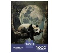 Jigsaw Puzzles 1000 Piece for Adults Cute Sleeping Panda Moon Puzzle for Adults Family Games Enhance Memory Educational Challenge 52x38cm/1000pcs