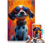 Jigsaw Puzzles 1000 Piece for Adults Dalmatian Dog in Sunglasses Quizspiel Wanddekoration Einzigartige Geburtstags- und Weihnachtsgeschenke75x50cm