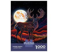 Jigsaw Puzzles 1000 Piece for Adults Deer Moonligt Jigsaw for Adults Toy Wall Decor Home Decoration Challenging To Complete 52x38cm/1000pcs