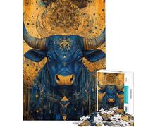 Jigsaw Puzzles 1000 Piece for Adults Divine Bull Artistry 1000 Jigsaw Puzzle Toy Wall Decor Birthday Gifts for The Whole Family (Size 38x52cm)