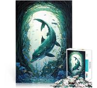 Jigsaw Puzzles 1000 Piece for Adults Dolphin Unreal Dekomprimierendes intellektuelles Lernspielzeug Gutes Geschenk75x50cm