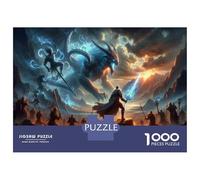 Jigsaw Puzzles 1000 Piece for Adults Dragon Fantasy Battle Artwork Jigsaw for Adults Toy Wall Decor Home Decoration Challenging To Complete 38x26cm/1000pcs