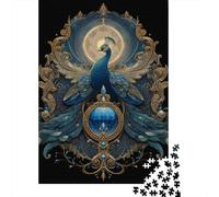 Jigsaw Puzzles 1000 Piece for Adults Elegant Peacock Art Print Puzzles for Adults Brain Teaser Game Difficult Hard Educational Challenge 38x26cm/1000pcs