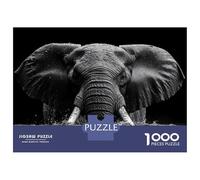 Jigsaw Puzzles 1000 Piece for Adults Elephant in Water, Black And White Jigsaw for Adults Family Game Wall Decoration Challenging To Complete 38x26cm/1000pcs