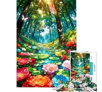 Jigsaw Puzzles 1000 Piece for Adults Enchanted Forest Stream Adult Jigsaw Puzzle Relax Games Staycation Kill Time Challenging To Complete (Size 38x52cm)