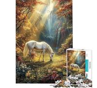 Jigsaw Puzzles 1000 Piece for Adults Enchanted Unicorn Meadow 1000 Jigsaw Puzzle Toy Wall Decor Birthday Gifts for The Whole Family (Size 38x26cm)