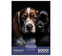 Jigsaw Puzzles 1000 Piece for Adults English Cocker Spaniel Duo Puzzle for Adults DIY Toys Staycation Kill Time Educational Challenge 70x50cm/1000pcs