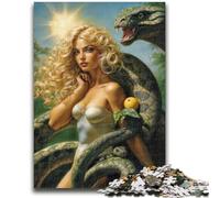 Jigsaw Puzzles 1000 Piece for Adults Eve And The Serpent with Apple Precision Cutting for Educational Game Birthday Gifts 38x26cm