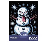 Jigsaw Puzzles 1000 Piece for Adults Evil Snowman with Tongue Out Jigsaw for Adults Toy Wall Decor Home Decoration Challenging To Complete 70x50cm/1000pcs
