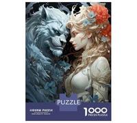 Jigsaw Puzzles 1000 Piece for Adults Fantasy Artwork Woman with Flowers Puzzles for Adults Brain Teaser Game Difficult Hard Educational Challenge 70x50cm/1000pcs