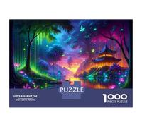 Jigsaw Puzzles 1000 Piece for Adults Fantasy Forest with Traditional Asian Architecture Jigsaw for Adults Toy Wall Decor Home Decoration Challenging To Complete 38x26cm/1000pcs