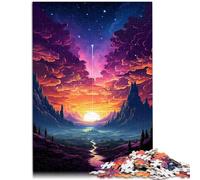 Jigsaw Puzzles 1000 Piece for Adults Fantasy night view Cartoon Jigsaw Puzzle 26x38cm Enhance love between couples for ages 14+