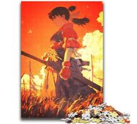 Jigsaw Puzzles 1000 Piece for Adults Female Samurai in Field at Sunset Difficult Hard Brain Teaser Game Gift For Birthdays 38x52cm