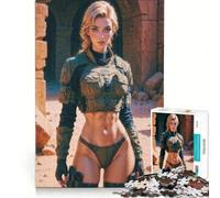 Jigsaw Puzzles 1000 Piece for Adults Female Soldier in Desert, Impossible Game, Parent-child Interaction, Wishlist with Santa Claus 38x52cm