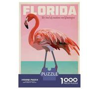 Jigsaw Puzzles 1000 Piece for Adults Florida Flamingo Travel Jigsaws for Adults Hands-on Game But Fun And Humorous Educational Challenge 70x50cm/1000pcs