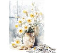 Jigsaw Puzzles 1000 Piece for Adults Flower Yellow Narcissus Challenging To Complete Stress Reliever Educational Toy for And from 14 Years And over (38x52cm)