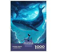 Jigsaw Puzzles 1000 Piece for Adults Fly To The Moon With Whale Adult Puzzles Relaxing Games Analysis And Logic Great Gift for Gaming 70x50cm/1000pcs