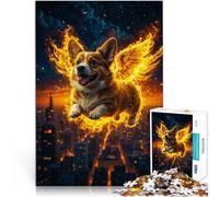 Jigsaw Puzzles 1000 Piece for Adults flying yellow dog animal Made of cardboard for and 14 years and over Anti-stress family game difficult challenge Gifts Ideas。size:38x52cm/14.96x20.47inch