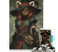 Jigsaw Puzzles 1000 Piece for Adults Fox-eared Witch Digital Art Hands-on Game Fun Activities at Home Beautiful Design Game 50x75cm