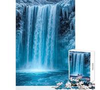 Jigsaw Puzzles 1000 Piece for Adults Frozen Waterfall Landscape Relaxing Games Family Activities Anti-Stress Toys Birthday Present,Travel Gifts, (50x75cm)