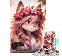 Jigsaw Puzzles 1000 Piece for Adults Furry Fox Girl V Hands-on Game for Educational Game Challenge Toy Great Gifts And Toys For Family Fun (Size 38x52cm)