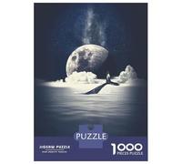 Jigsaw Puzzles 1000 Piece for Adults Galaxy Moon Whale Jigsaw for Adults Toy Wall Decor Home Decoration Challenging To Complete 38x26cm/1000pcs