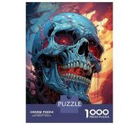 Jigsaw Puzzles 1000 Piece for Adults Glowing Skull Art Print Jigsaw for Adults Family Games But Fun And Humorous Birthday Present, Gifts, 38x26cm/1000pcs