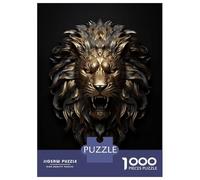 Jigsaw Puzzles 1000 Piece for Adults Gold Bronze Lion Emblem Puzzle for Adults Family Games Enhance Memory Educational Challenge 70x50cm/1000pcs
