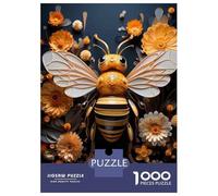 Jigsaw Puzzles 1000 Piece for Adults Golden Honey Bee Art Print Adult Jigsaw Hands-on Game Wall Decoration Gifts for Friends And Family 38x26cm/1000pcs