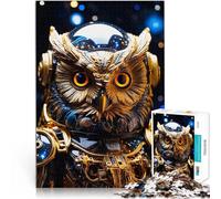 Jigsaw Puzzles 1000 Piece for Adults Golden Owl Astronaut Statue Präzisionsschnitt Heimdekoration Spielzeug38x26cm