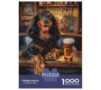 Jigsaw Puzzles 1000 Piece for Adults Gordon Setter Pint of Beer Jigsaws for Adults Hands-on Game But Fun And Humorous Educational Challenge 52x38cm/1000pcs