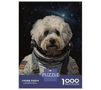 Jigsaw Puzzles 1000 Piece for Adults Havanese The Astronaut Jigsaws for Adults Hands-on Game But Fun And Humorous Educational Challenge 70x50cm/1000pcs