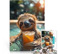 Jigsaw Puzzles 1000 Piece for Adults Have a drink with a sloth Mustermontage denn eignet sich ideal als Geschenk für die ganze Familie75x50cm
